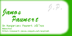 janos paunert business card